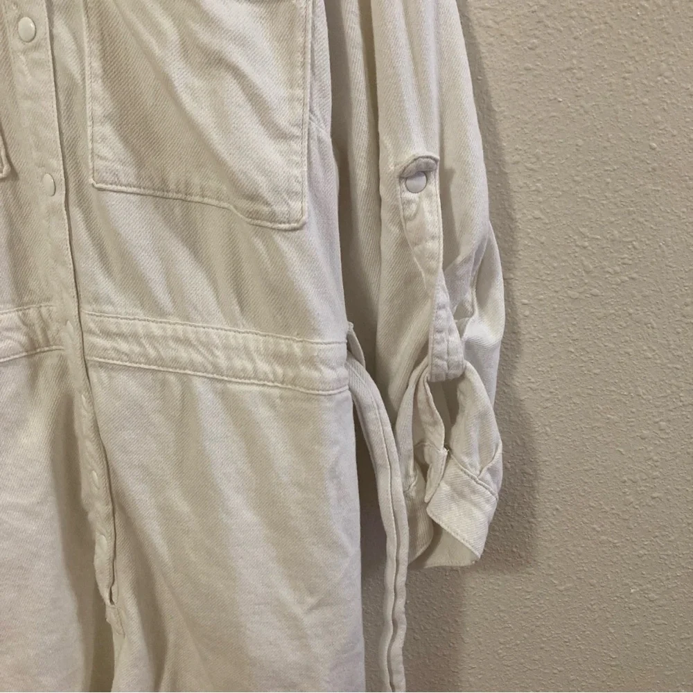 Good American Women’s Romper White Collared Size 7 - Picture 8 of 16